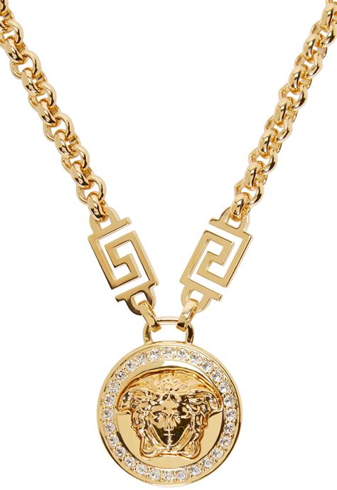 14k gold versace pendant|versace medusa pendant necklace.